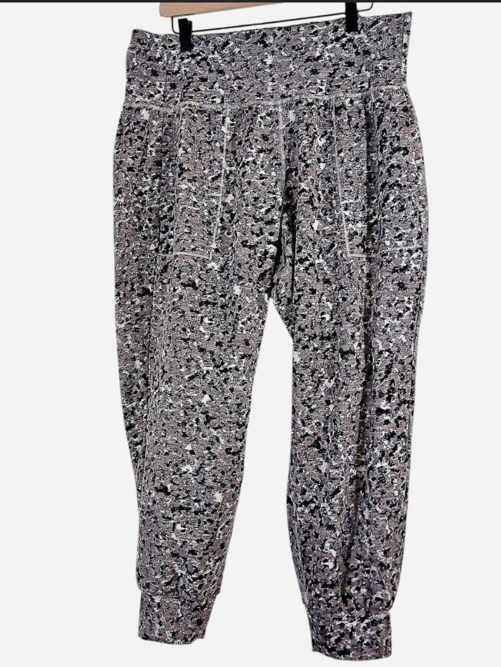 Athleta Textured Salutation Joggers Black Gray Granite XXL Plus Size